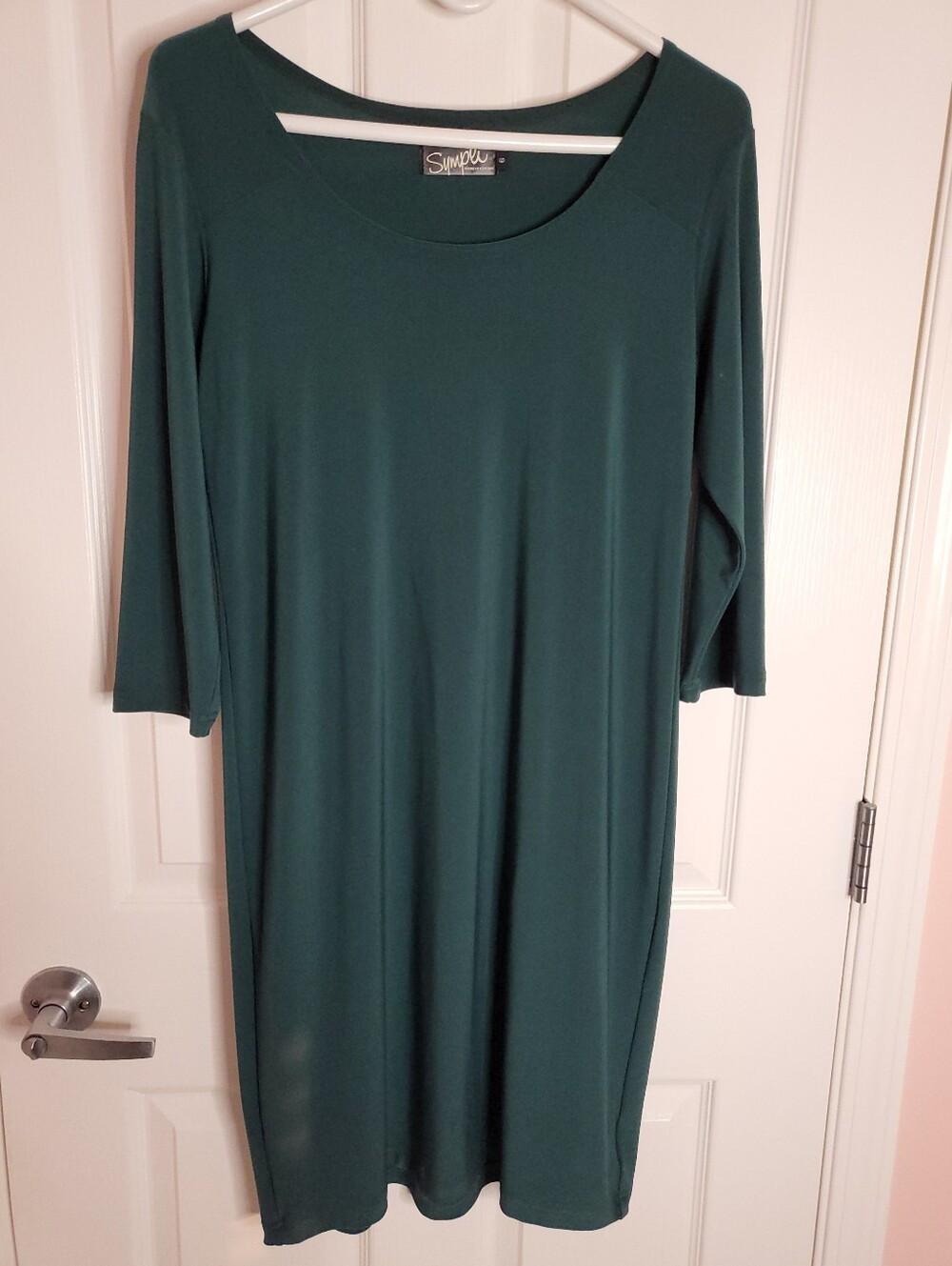 Sympli Green Midi Dress Three Quarter Sleeve Size 6 - Picture 7 of 8
